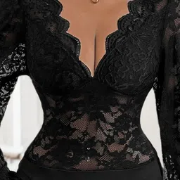StyleCast Self Design V-Neck Bodysuit image 4