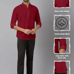 SHOPYCLICK Men Solid Regular Kurta image 3