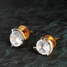 DressBerry Gold Plated Artificial Stones Studded Spherical Studs-image-51