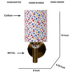 Devansh Antique Wall Lamp With Cotton Shade-35