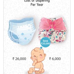 Babyhug Free Size Reusable Contrast Flap Closure Cloth Diaper With Insert Unicorn Print - Pink image 5