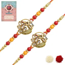 MEIRA JEWELLERY Set Of 2 Rakhi Greeting Card & Roli Chawal-image-65