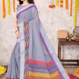 KALINI Woven Design Block Print Saree image 2