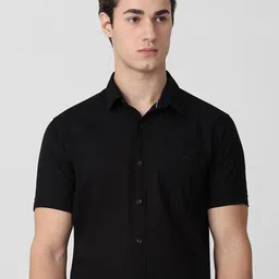 Mufti Men Spread Collar Solid Cotton Slim Fit Casual Shirt-image-79