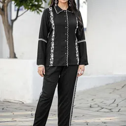 MITTOO Embroidered Shirt With Trousers Co-Ords-image-77