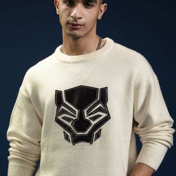 HIGHLANDER Marvel Black Panther Men Cable Knit Pullover Sweater-image-77