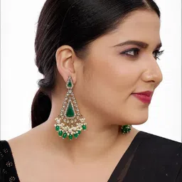 R A Enterprises Women Green Earrings-17