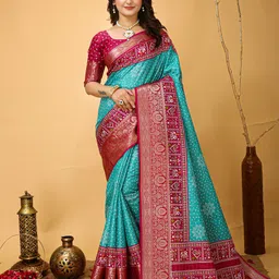 KALINI Woven Design Zari Saree-15