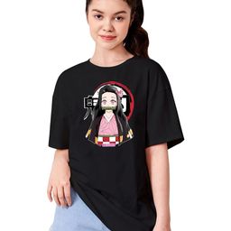 BAESD Girls Typography Printed Drop-Shoulder Sleeves T-shirt-42