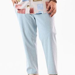 Snitch Men Plus Size Light Blue Mid-Rise Regular Fit Trouser-image-4