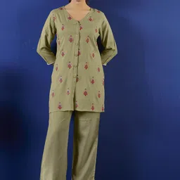Anouk Floral Embroidered V-Neck Tunic With Trousers-image-28