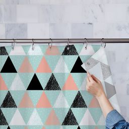 ArtzFolio Blue & Black Printed Waterproof Shower Curtain-13