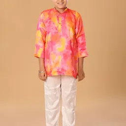 The Mini Trunk Boys Dyed Regular Kurta with Trousers-8