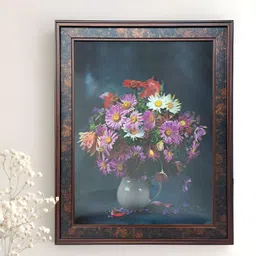 Art Street Purple & Black 1 Piece Wood Floral and Botanical Wall Paintings-image-78