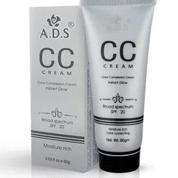 A.D.S Color Complexion Instant Glow CC Cream & Sponge Beauty Blender Puff, 60gm Shade-02 image 2