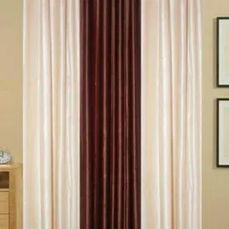 BELLA TRUE Cream & Brown 3 Pieces Ripple Fold Door Curtains-image-39