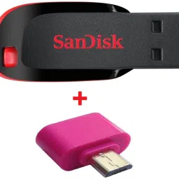 SanDisk 32 gb Cruzer Blade Pen Drive with Micro OTG Adapter 32 GB Pen Drive Compatible with Mobile, Laptop, Desktop Computer, Audio Player, Tablet, Television USB 2.0 Plastic Case-12