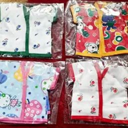 Night Suit for 7 no. Kanha ji, Laddu Gopal, Size 6 no., Soft Cotton, Pack of 4 Dress-4