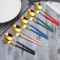 krusan Stainless Steel Dinner Forks Table Forks Set Long Handle Forks for Buffet Forks Stainless Steel Serving Fork Set image 5