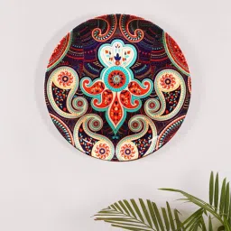 kolorobia Blue Bone China Majestic Paisley Decorative Plate 10 Inch-picture-43