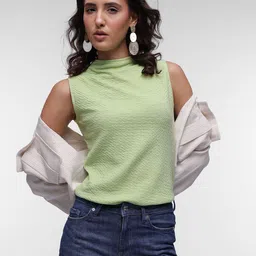 French Connection Textured High Neck Top-image-21
