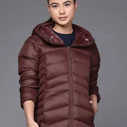 Columbia Women Red Insulator Outdoor Autumn Park Down Hooded Hiking Puffer Jacket-image-55