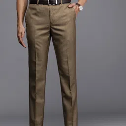 Raymond Men Slim Fit Flat Front Formal Trousers-image-82