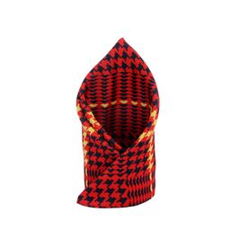 Alvaro Castagnino Men Red Houndstooth Print Pocket Square-image-24
