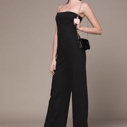MANGO Black Off-Shoulder Sustainable Basic Jumpsuit-image-55