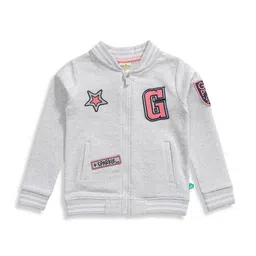 JusCubs Girls Typography Printed Cotton Front Open Sweatshirt-image-52