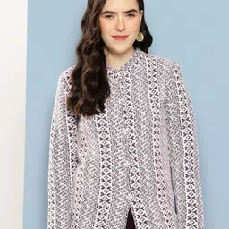 Aarika Geometric Self Design Woollen Cardigan-picture-7