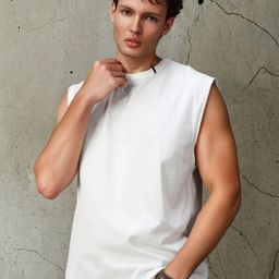 High Star Men Relaxed Fit Cotton Updated Solid Sleeveless T-shirt-image-76