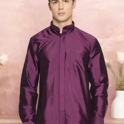 TATTVA Men Purple Slim Fit Solid Casual Shirt-image-55