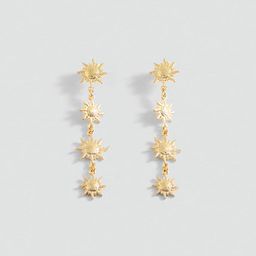 MANGO Contemporary Sun Shaped Drop Earrings-32