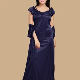 Noty Pack of 4 Solid Maxi Nightdress-picture-45