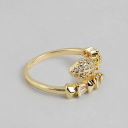 DressBerry Women Stone-Studded Snake-Shaped Adjustable Finger Ring-image-18