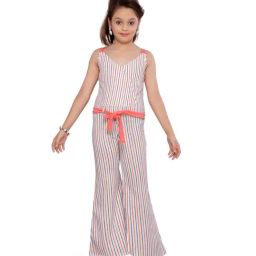 Aarika Girl's red coloured Casual Wear Jumpsuit with Belt-image-24