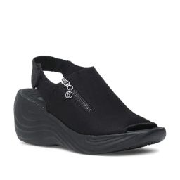 Bzees by Naturalizer Women's Zipline Black Back Strap Wedges-image-4