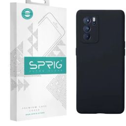 Sprig Liquid Silicone Back Cover for Oppo Reno 6 Pro (Black)-image-38