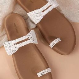 Walkway Women's White Toe Ring Sandals-image-24