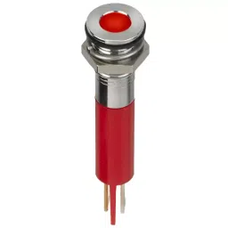 RS PRO Red Panel Mount Indicator 2V DC, Mounting Hole Size 8 mm, Termination Type Faston, Solder Lug, IP Rating IP67, Model No 1345534-13