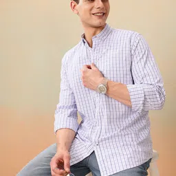 Mast & Harbour Pure Cotton Standard Checked Casual Shirt-picture-20