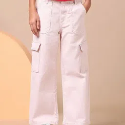 U.S. Polo Assn. Girls Ivory Wide Leg Fit Cargo Jeans-picture-36