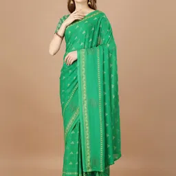 DIVASTRI Ethnic Motifs Printed Beads and Stones Saree-image-46