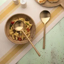 ellementry Enigma Golden Stainless Steel Serving Spoons - Set of 2-45