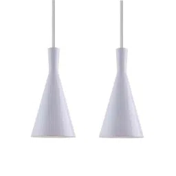 Homesake Cone Shade White Metal Vintage Pendant Light - Set of 2 (Bulb not included)-27