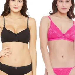 N-Gal Black & Pink Lace Bra & Panty Set (Pack Of 2)-image-78