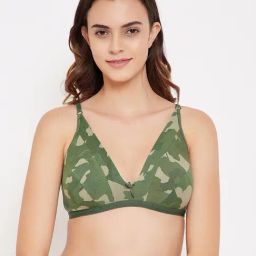 Clovia Green Non Wired Non Padded Plunge Bra-image-49