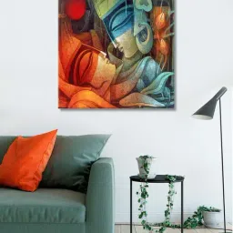 999store Multicolor Modern Radha Krishna Mural Wall Painting-26