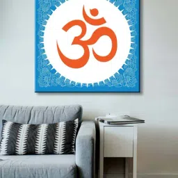 999store Blue & Red Om Canvas Painting-34